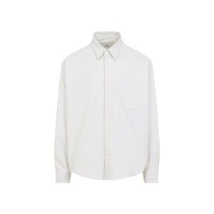 Ami Classic White Cotton Shirt With Button-Down Collar - NWT